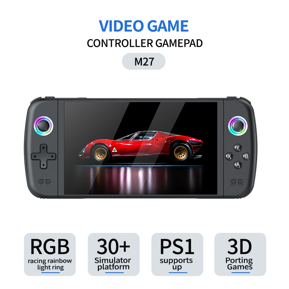 M27 Handheld Game Player Portable Retro Gaming Console 7.0” Big Screen 256G 70000+ Games for PS1 PSP ARC Men Gifts New - 4