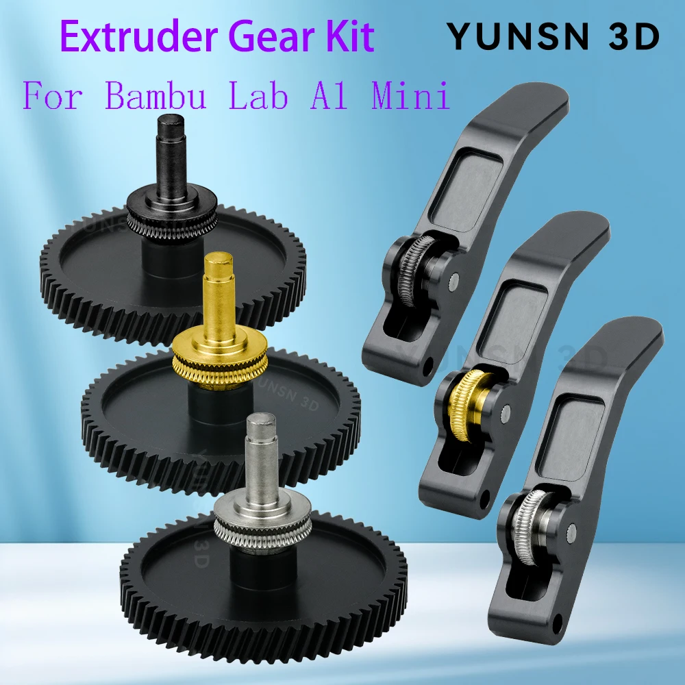 Pour Bambu Lab A1 MINI Kit d'engrenages CNC POM nanoqué en acier trempé tête d'extrusion engrenages pour Bambulab A1 MINI pièces de rechange