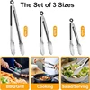 9/12/16 Inch Stainless Steel Long Bbq Tongs Non-Slip Handle Salad Bread Clamp Meat Food Clip Kitchen Tools 2