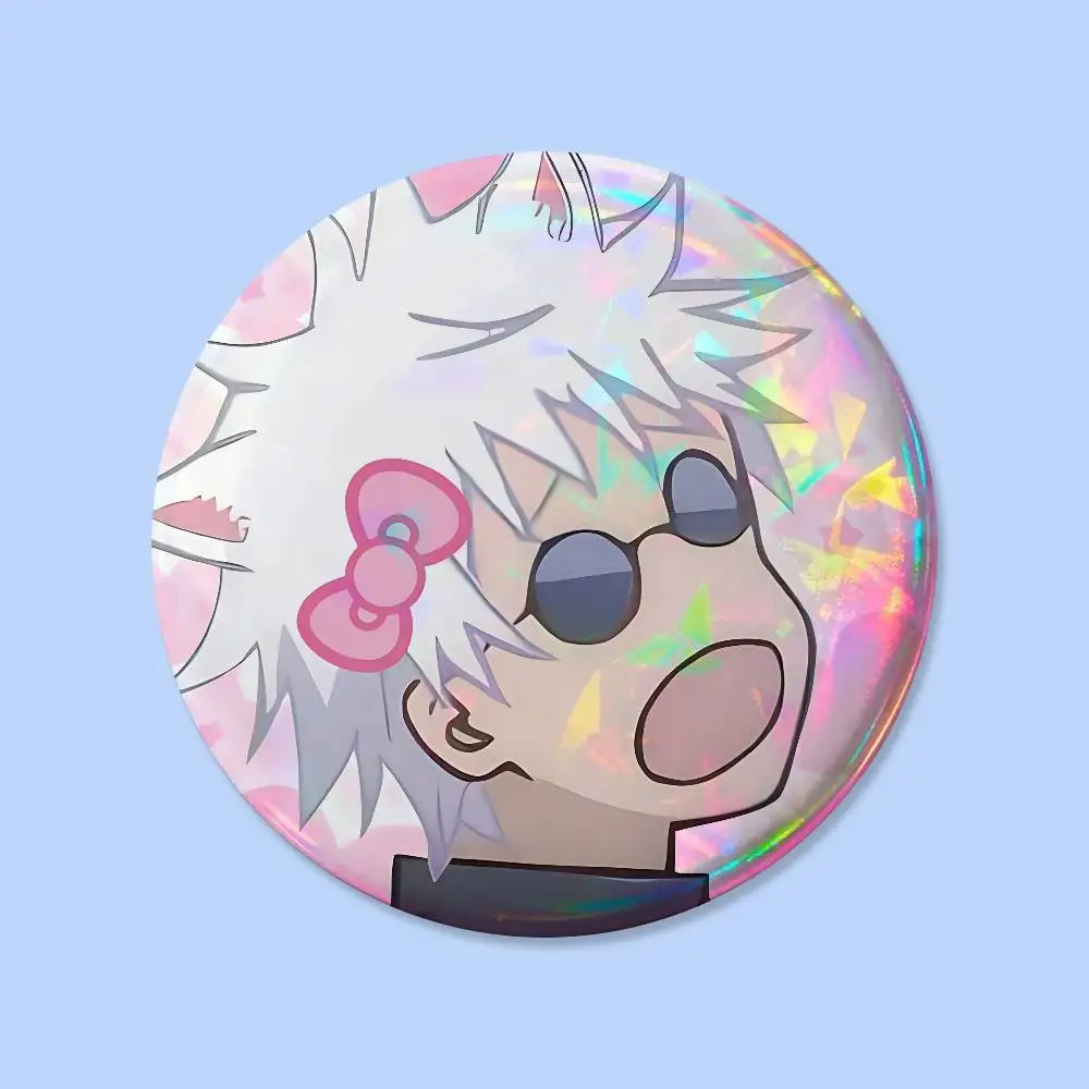 Cartoon G-Gojo Satoru Anstecker 25 32 44 58 75 mm Runde Cosplay-Pins Taschen-Deko Fans Sammlerstücke Freunde Geschenke Brosche Souvenir – Detail 33