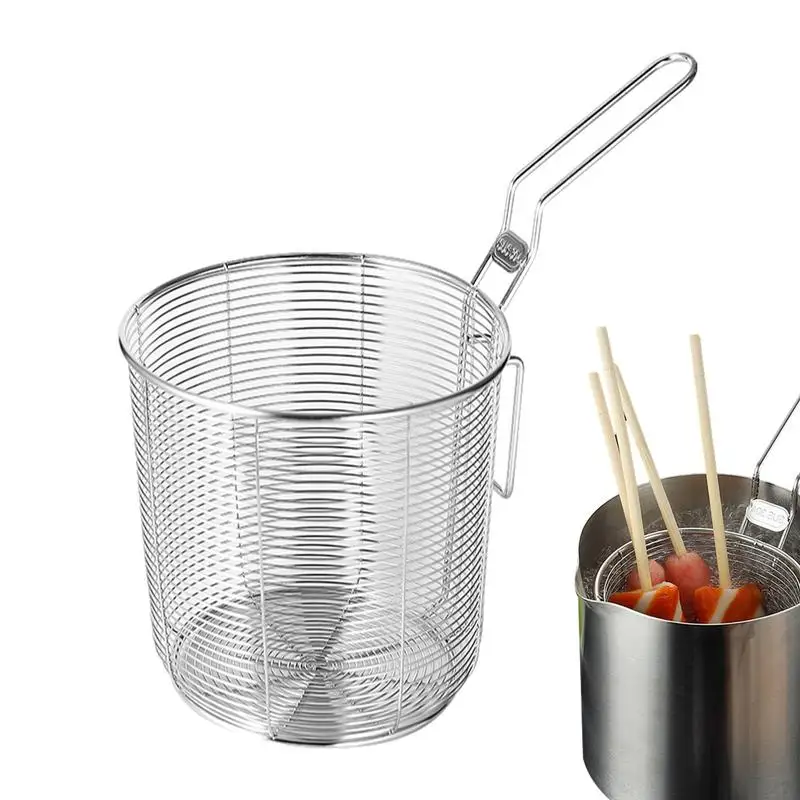 

Chip Serving Frying Baskets Stainless Steel Deep Fry Baskets Fries Chips Chicken Colander Tool Food Presentation Baskets