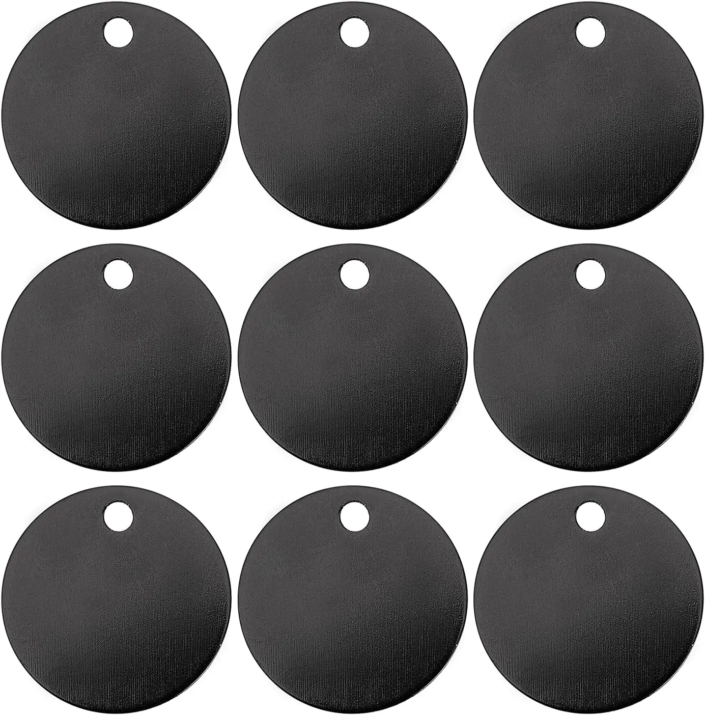 

30pcs Flat Round Pendants Aluminum Blank Pendants Stamping Blanks Discs 25mm for Necklace Bracelet Jewelry Making Black