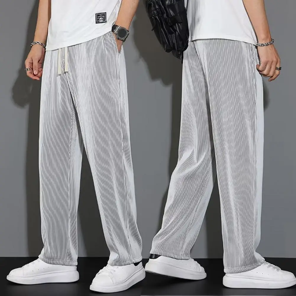 Description Picture 6 of itemSummer Straight Pants Men's Loose Thin Section Drape Ice Silk Pants Wide Leg Sports Casual Pants