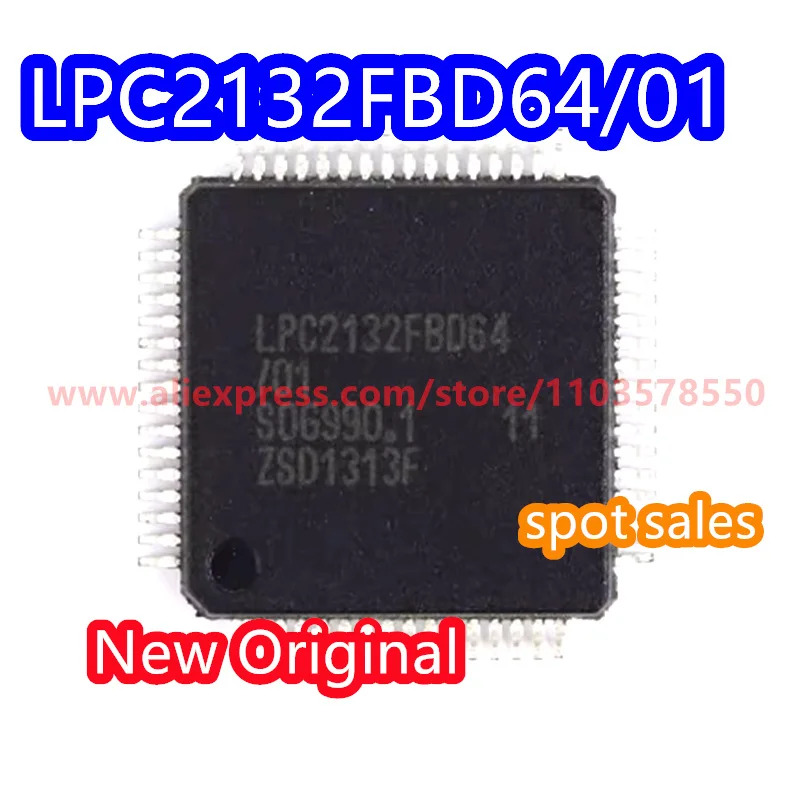 

Чип LPC2132FBD64, 16/32 бит, микроконтроллер ARM7 64K, флэш-память 64LQFP, новый оригинальный LPC2132FBD64/01, 5 шт.