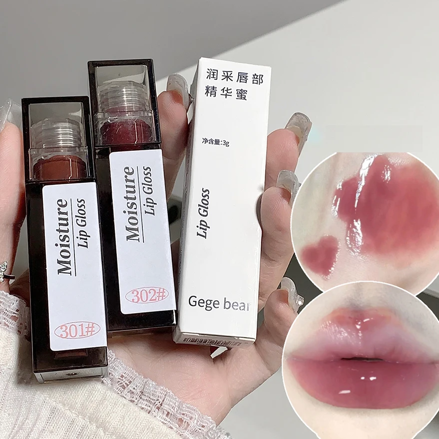 Lip Makeup Frozen Tea Rose Lip Gloss Labial Moisturizer Jelly Lipstick Bright Lip Oil Nude Pink Clear Tint Make Up Korean Beauty Cosmetics