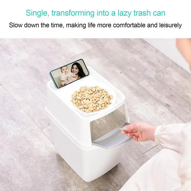 

15L 2pcs Kitchen Trash Can Large Capacity Stackable Waste Bins Decorative Multifunctional With Handle Trash Bin home supplies