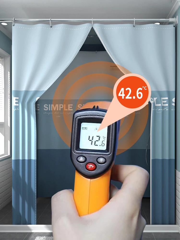 Aqumotic Full Cover Shower Curtain with Top Rectangular Bath Cover Bathing Outdoors Fully Enclosed Warm Bathroom Tent No Pole