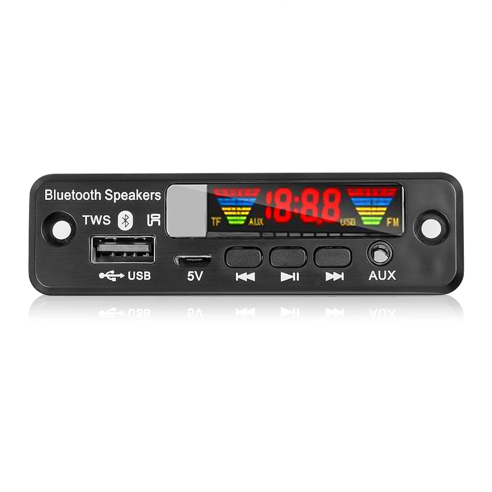 5V MP3 Decoder Board Bluetooth 5.0 Wireless FM Radio MP3 Player TF USB AUX Audio Decoding Board Car Handsfree Music Player Car Music Player Mp3 Music Player