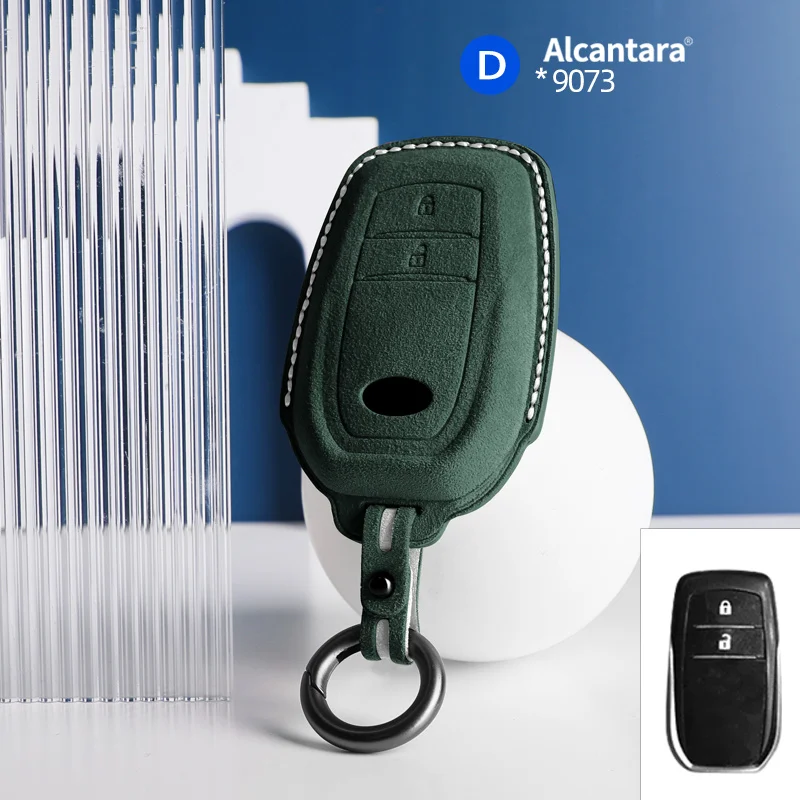 

Alcantara Car Key Case Cover Holder Key Shell Buckle For Toyota Rav4 Auris Avensis Prius Aygo Camry Corolla Land Cruiser