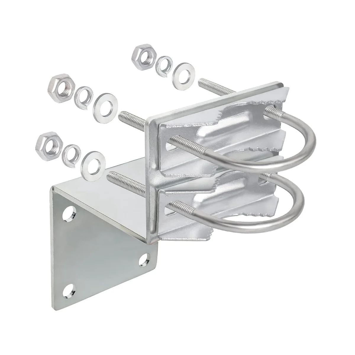 Antena Pole Mount Kits Duplo U-bolts Braçadeira v Jaw Bracket para Antena Pole Holder