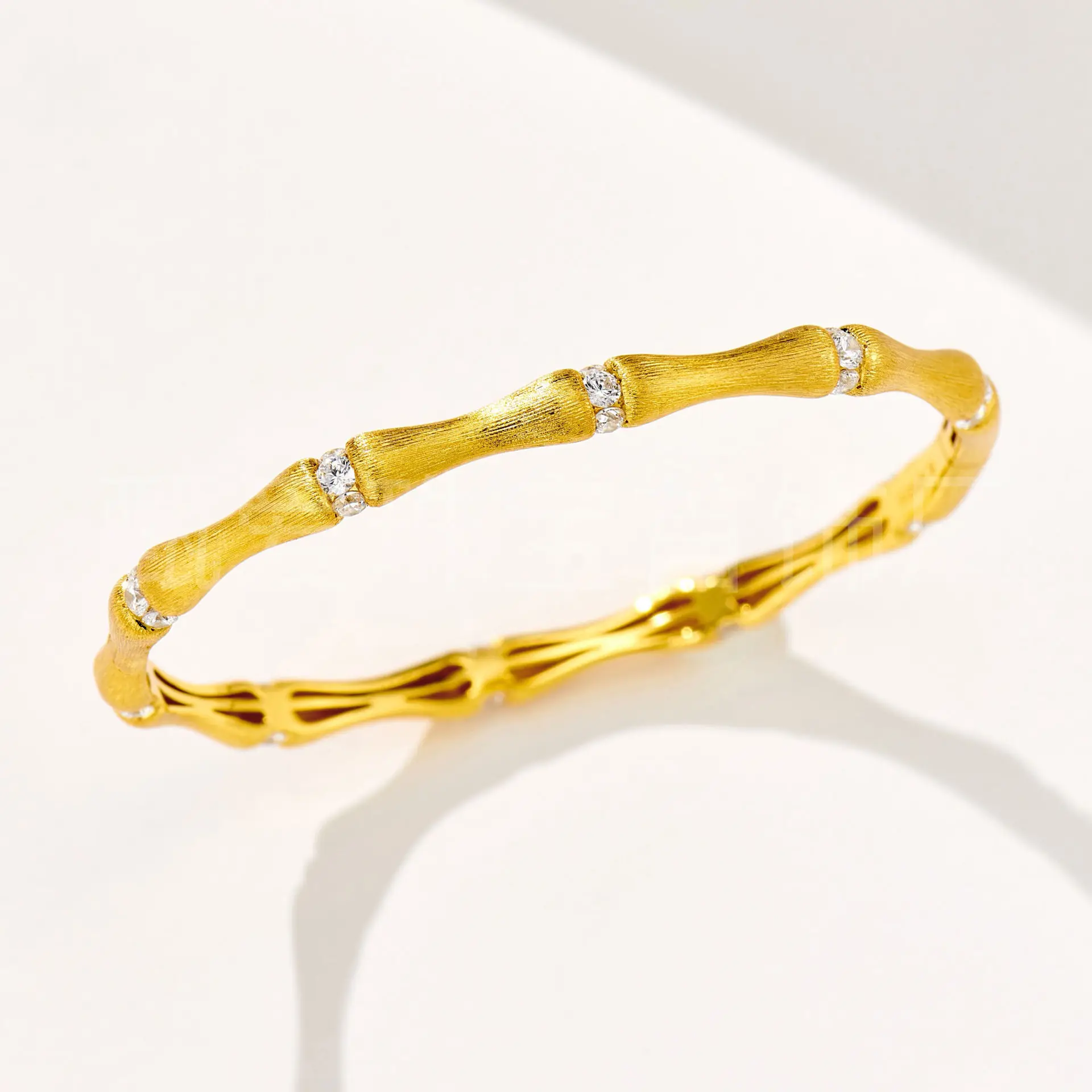 New 925 Silver Gold-plated Personalized Retro Heavy Industry Bamboo Brushed High Bracelet Silver Hot ** Hair