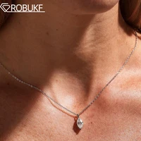 1CT 2CT Pendant Moissanite Necklace for Women Marquise Cut D VVS1 Diamond 925 Sterling Silver Wedding Jewelry Gift GRA Certified