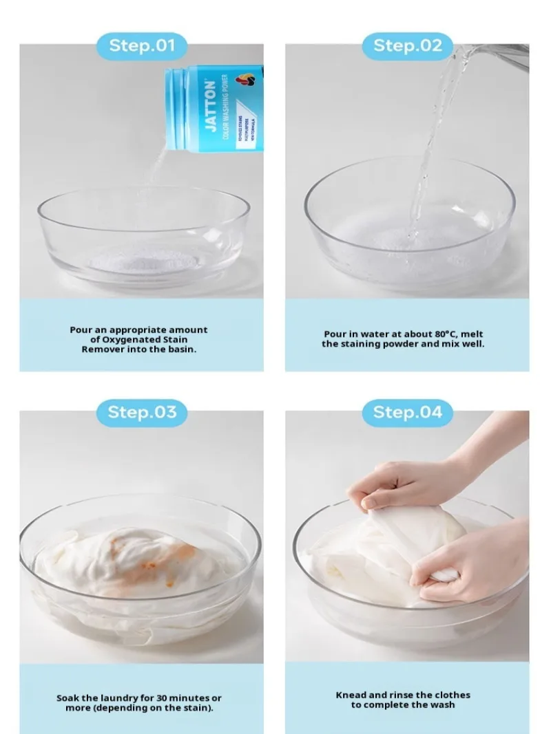 Clothing Stain Remover Powder Biological Enzyme Washing Powder Oxygen Clothes Cleaning Laundry Detergent Stain Removal Washing