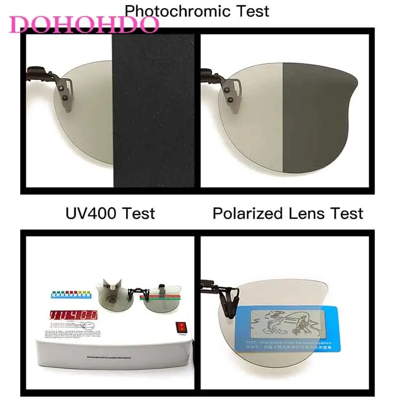 DOHOHDO Polarized Sunglasses Men Clip On Sunglasses Eyewear Accessories Photochromic Driving Goggles Women Cat Eye_voghion.com