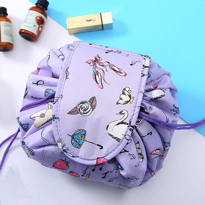 Women's Waterproof Drawstring Travel Cosmetic Organizer Bag