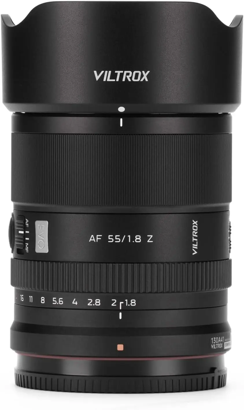 Viltrox 55mm F1.8 EVO AF 풀프레임 렌즈 (니콘 Z-마운트 카메라 Z30 Z50 Z50II ZFC Z5 Z5II Z6 Z6II Z6III Z7 Z7II Z8 Z9 ZF ZR 호환)