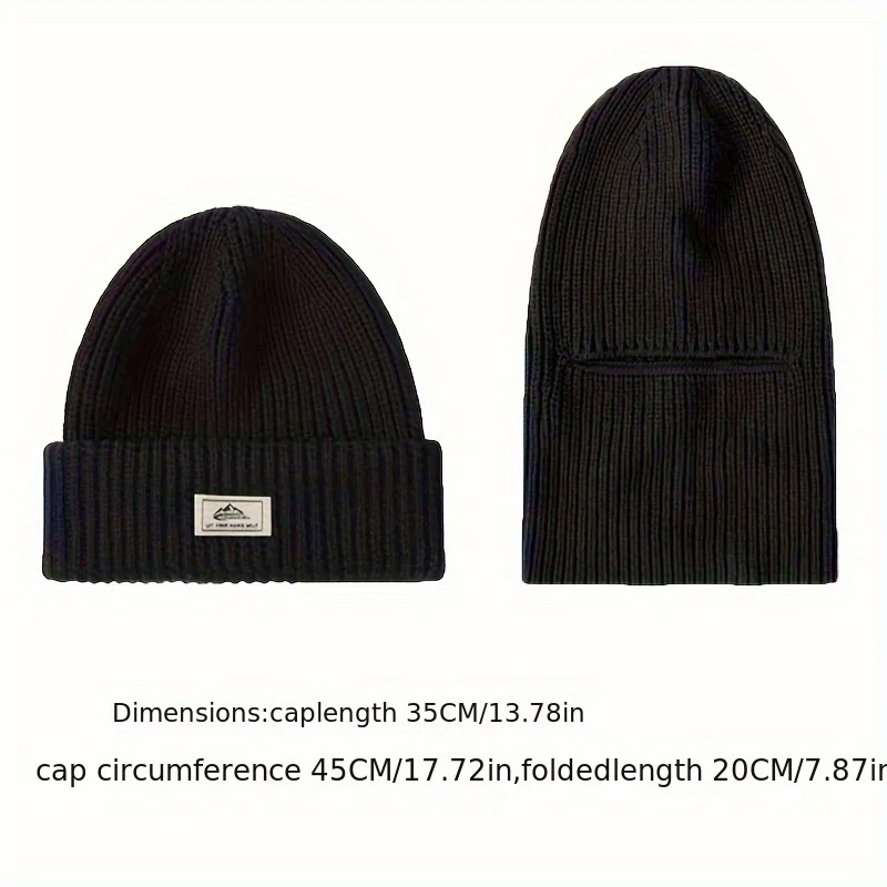 One-Piece Hat, Winter Men's Balaclava, Knitted Woolen Hat, Windproof and Cold-Proof Hood, Mask, Warm and Cold Hat 5