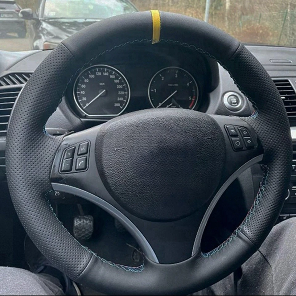 Angepasst Auto Lenkrad Abdeckung Anti-Slip Napa Künstliche Leder Für BMW E87 E81 E82 E88 X1 E84 E90 e91 (Touring) e92 E93 – Detail 1