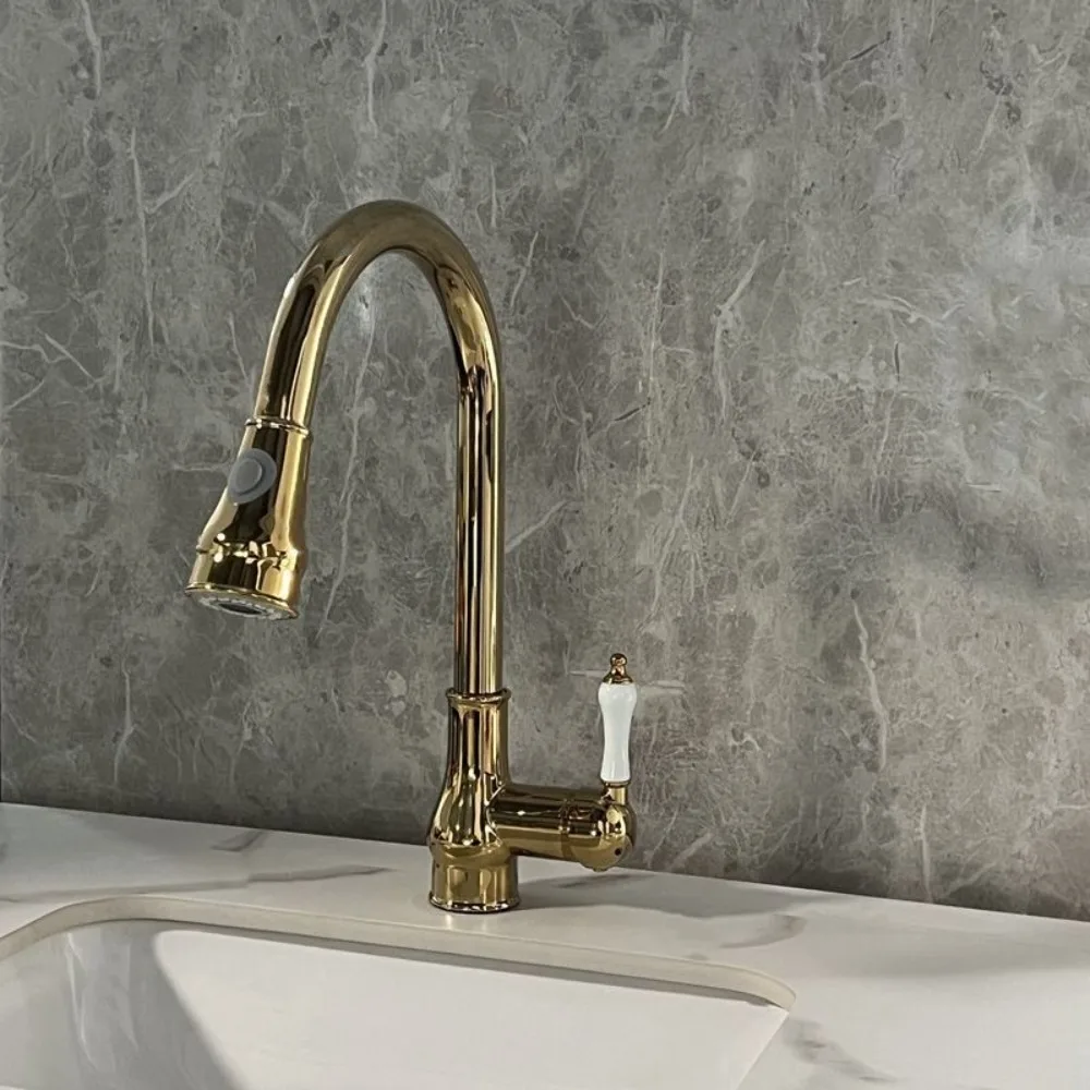 ก๊อกน้ํา กระจกห้องน้ําแบบดึงออก ตู้ห้องน้ําแบบย้อนยุค กระจกเต็มห้องครัว ก๊อกน้ําอ่างอาบน้ําล้างผัก 1