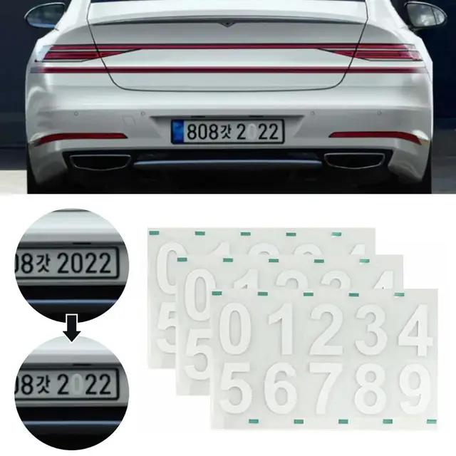 3pcs Nanofilm License Plate Sticker License Plate Number Reflective Invisible Digital Number Label Sticker For Car Or Mailbox