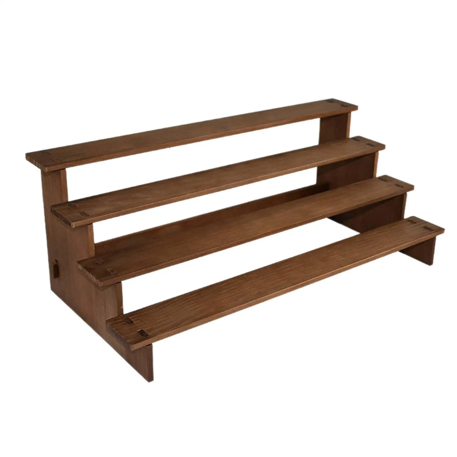 Wooden Display Riser Shelf 4 Tiers Tiered Serving Stand Multifunctional Rustic Spice Rack for Red Wine Bottle Lightweight