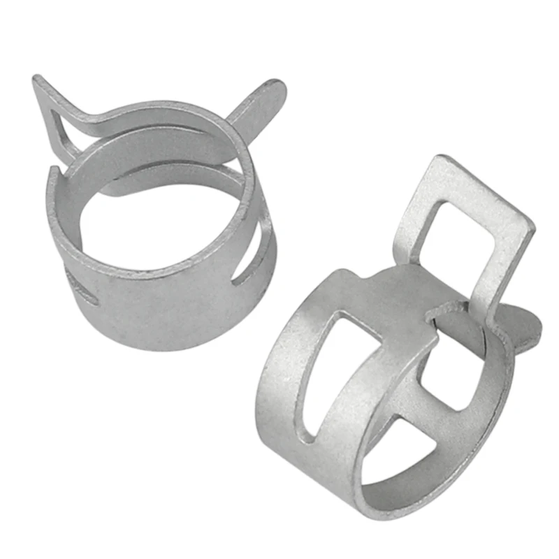 Hose Clamps Pipe Clamps M4.5/5/6/7/8/9/10/11/12-37mm 10Pcs Hose Clamps Fuel Hose Line Water Pipe Clamp Hoops Air Tube Fastener Spring Clips Galvanized