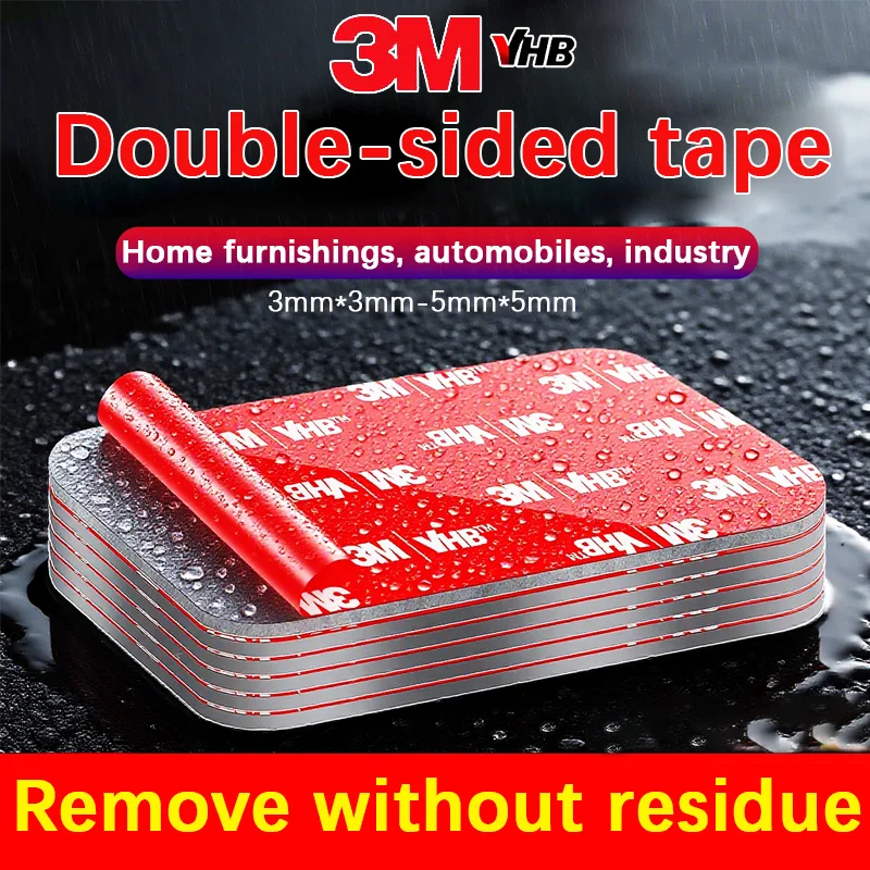 Ultra-Strong Multi-Surface Double-Sided Adhesive Tape - Versatile Wall & Home Use, Vehicle Applications, Circular & Square Options - Residue-Free Bond