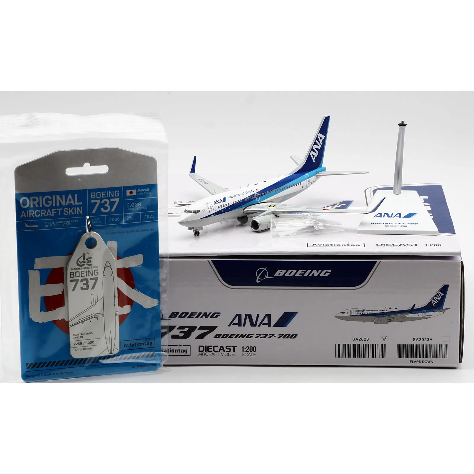 

Коллекционная модель самолета SA2023 из сплава, модель модели самолета JA02AN Aviationtag, 200 ANA «StarAlliance»