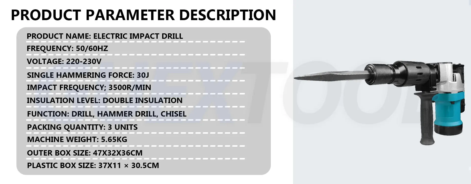 Electric Hammer Electric Pick Impact Drill High Power Electric Concrete Perforat