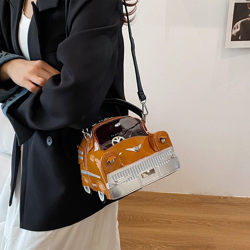 Mini Kleine Auto Form Umhängetasche Weibliche Persönlichkeit Spaß Handtasche Mode Kupplung Tasche Damen Casual Reise Cross Body Telefon Taschen – Detail 20