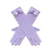 Children Gloves Long Finger Gloves Photography Props Blue Pink Yellow Green Princess Accessories Children Elsa Party Costume 3