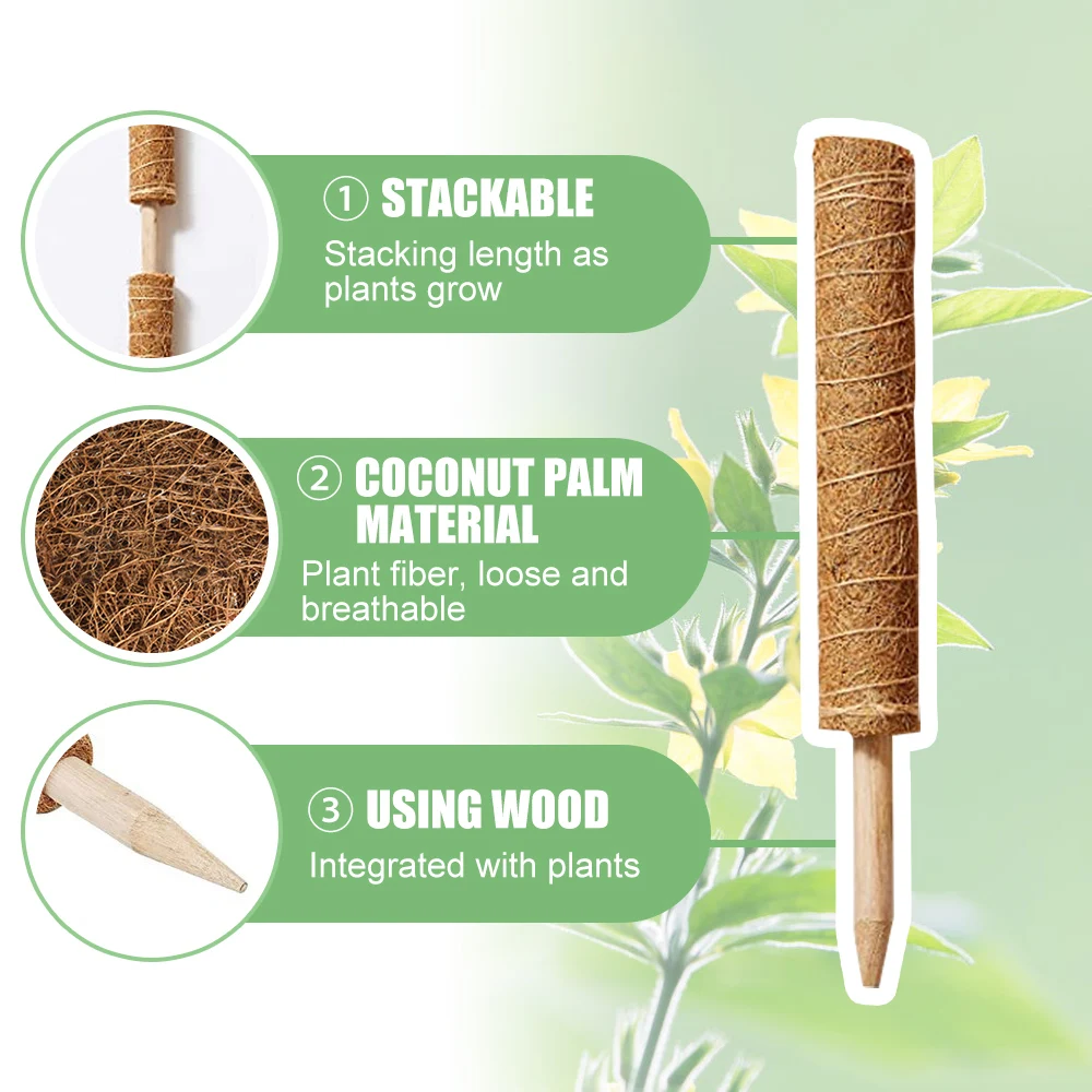 Tuteur Plante,Poteau De Mousse Pour Plantes Monstera,Support De 4