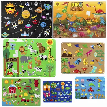 Animali da fattoria Feltro Story Board Farm Storybook Appeso a parete Decor Montessori Apprendimento precoce Puzzle interattivo Giocattoli Regalo per bambini