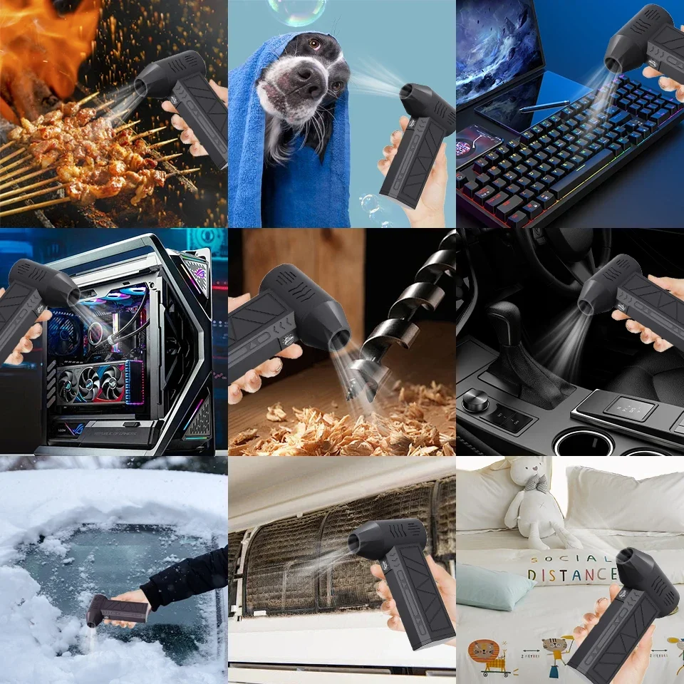 Soffiatore Elettrico Ad Aria Compressa - 300000 RPM Ricaricabile Con Luce E Accessori - Foto 2