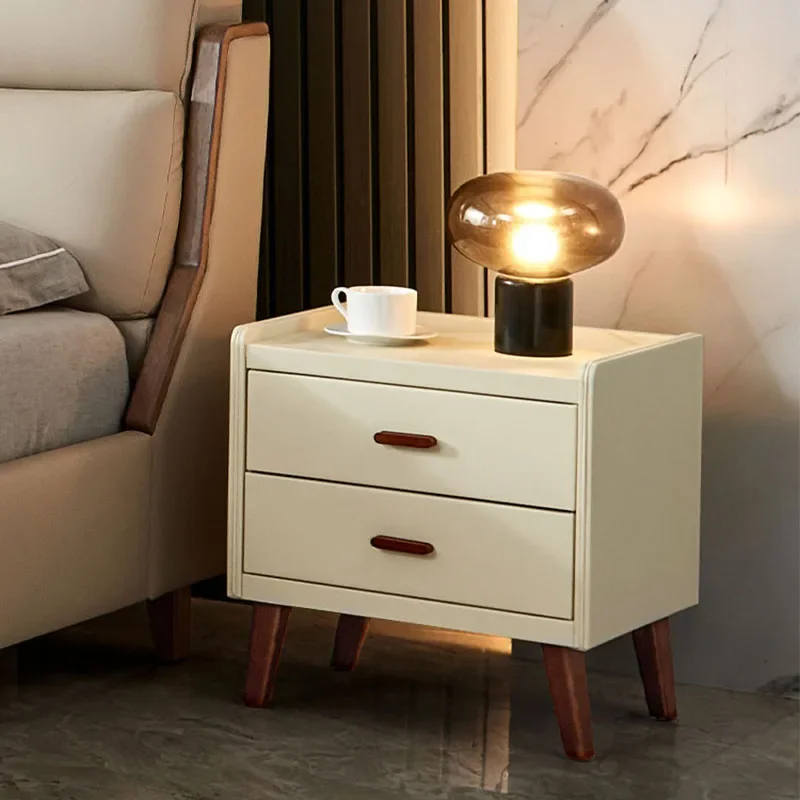 

Beige Storage Nightstands Dresser Cheap Wood Bedside Table Aesthetic White Japanese Muebles Para El Dormitorio Home Furnitures