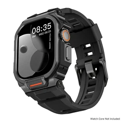 Zinc Alloy Protective Watch Band with Silicone Strap (Black Black Black)