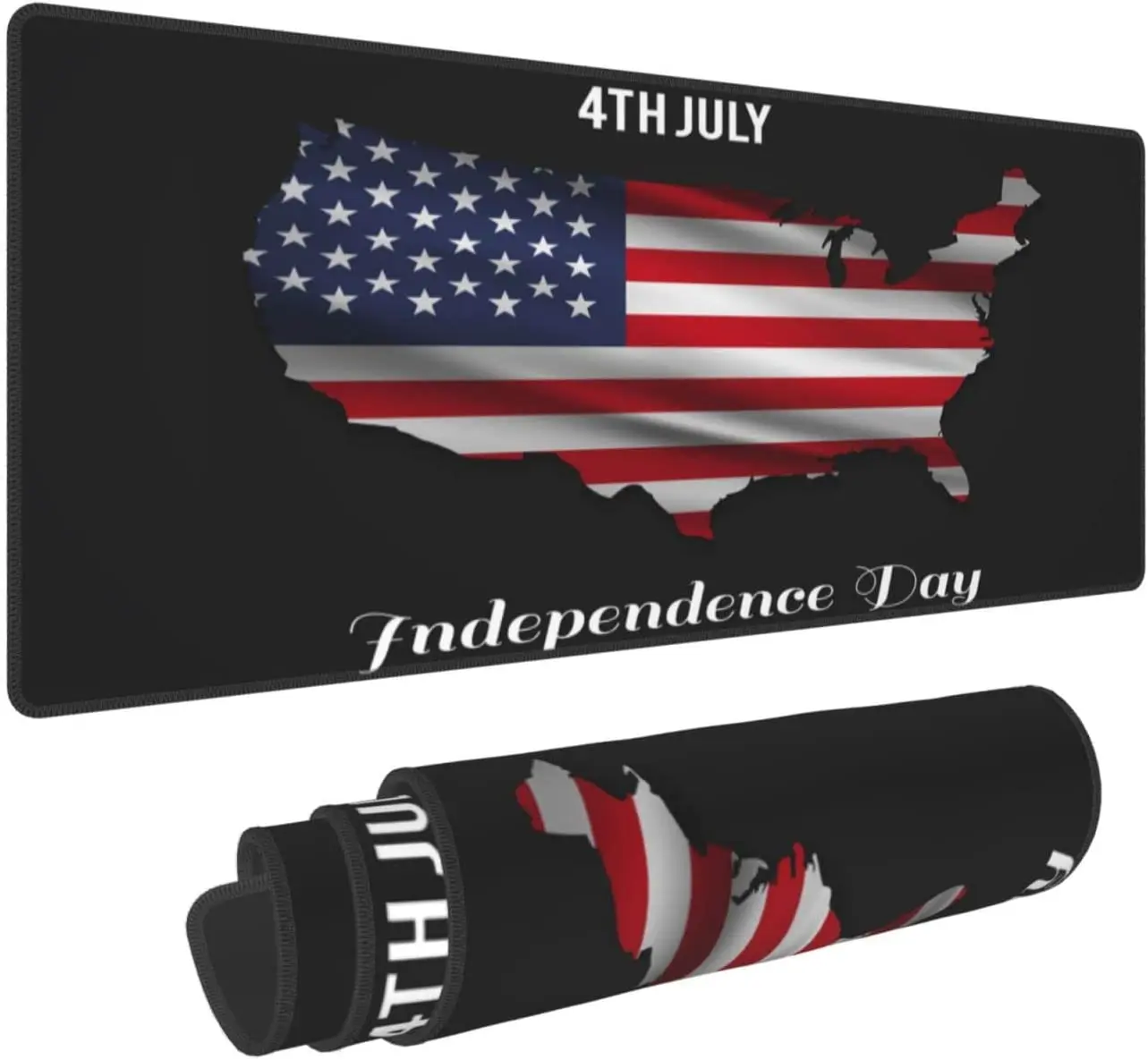 

USA Map Independence Day Gaming Mouse Pad Big Desk Mat with Stitched Edges Mousepad Laptop 31.5X11.8 Inch Large Mouse Pad XXL