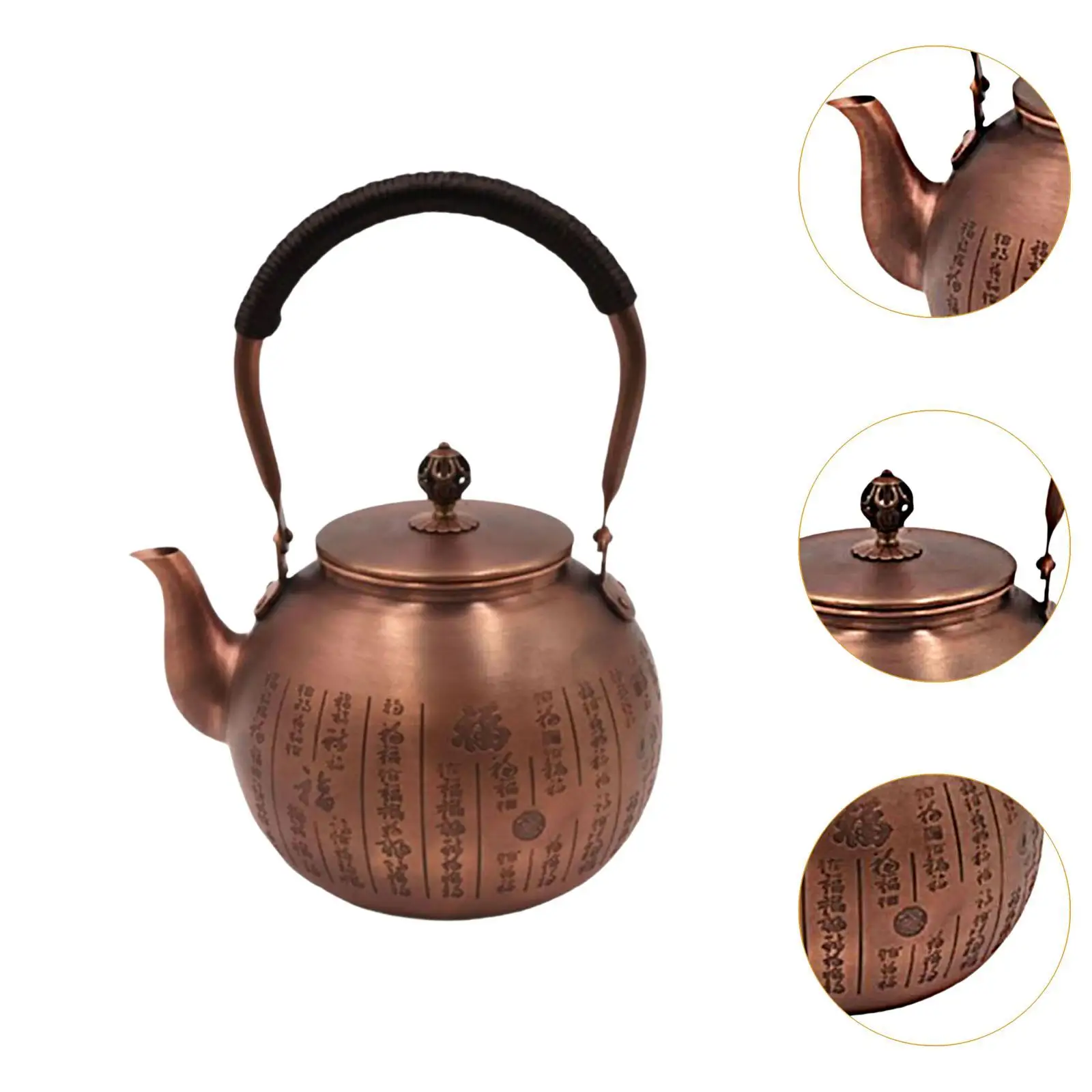 Handmade Copper Kettle Tea Infuser Tea Maker Chinese Traditional Teapot Kung Fu Kettle for Hotel Outdoor Restaurant Kitchen Home