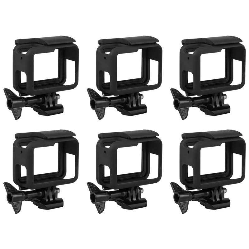 Telaio 6X Per Gopro Hero (2018) / 6 / 5 Accessori Per Custodia Protettiva Per Bordo Dell'Alloggiamento (Nero)