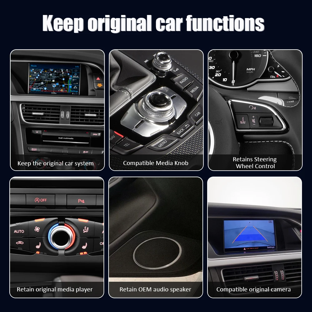 Radio para coche con sistema inteligente Linux, CarPlay inalámbrico, Android, para Audi A5 2009-2016, estéreo, Bluetooth, GPS, Navi, Autoradio, 8,8 pulgadas 6