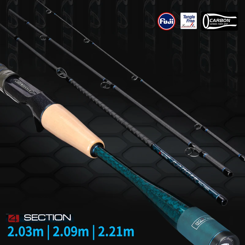 TSURINOYA Ultralight Portable 4Section Fishing Rod RANGER 2.03m 2.09m 2.21m  Pike Bass Rod FUJI Guide Expedition Fishing Tackle