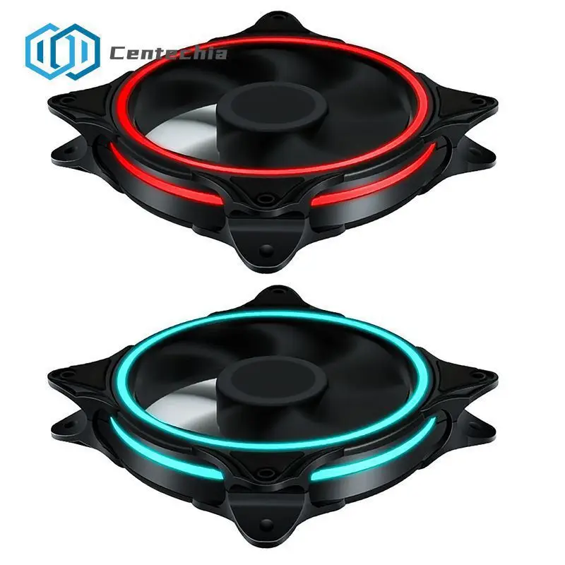 범용 무소음 LED 컴퓨터 팬 라디에이터 쿨러, 무소음 냉각 선풍기, 12cm PC 케이스 선풍기