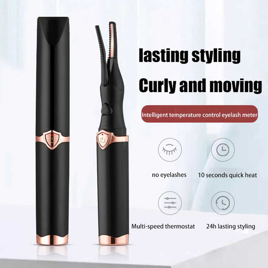Eyelash Curler 3 Temperature Mode Heated Electronic USB Natural Fake