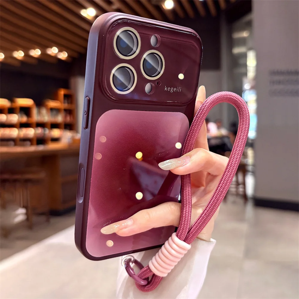 Elegant Gradient Glossy Phone Case with Full Camera Protection and Shockproof Design