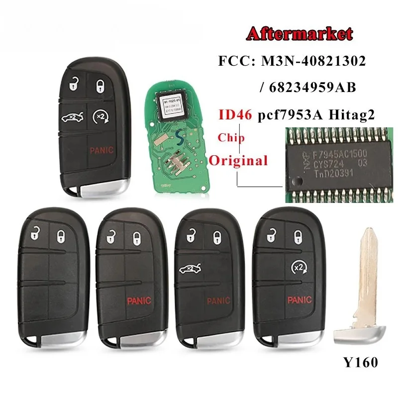 433mhz Id46 M3n40821302 Smart Remote Car Key Fob For Chrysler 300c