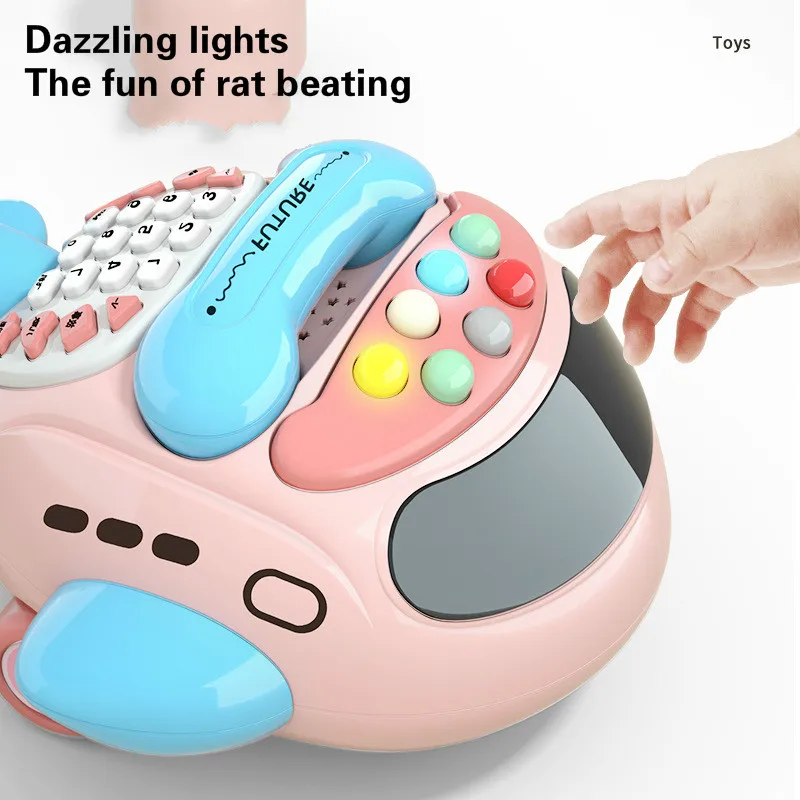 

Children's Multifunctional Bilingual Plane Projection Ground Mouse Telephone Story Machine Baby Mobile Phone Educational Toys