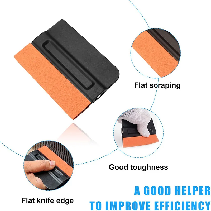 Magnetic Vinyl Wrapping Squeegee 2Pcs 4Inch Suede Felt Edge Tint Squeegee Car Window Film Scraper Decal Applicator for Stickers