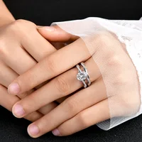 7x9mm Oval Moissanite Engagement Ring Set For Women