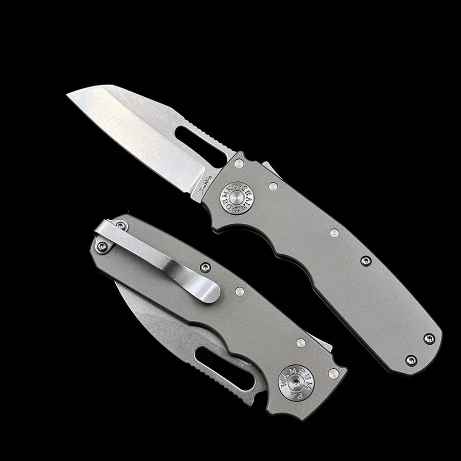 Andrew Demko Shark Cub Deep Carry Ceramic Bearing Titanium Handle Mark S35VN Pocket Folding Tactical Camping Hunting KNIFE 3