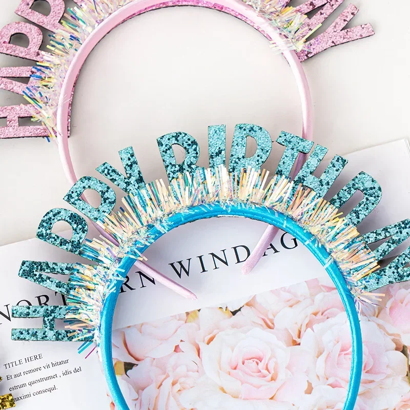 Happy Birthday Headband Girl's Birthday Decoration Hat Crown Party Decoration for Girl Children's Supplies party hat,birthday crown,birthday headband set,unicorn headband,rabbit headband